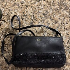 kate spade Black Crossbody with Glitter Trim